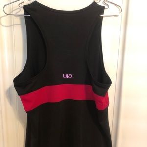 Lija activewear tennis / fitness tank top. Black and pink. Large. Like new!